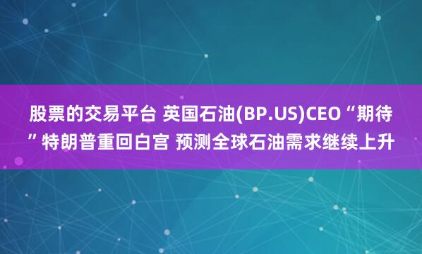 股票的交易平台 英国石油(BP.US)CEO“期待”特朗普重回白宫 预测全球石油需求继续上升