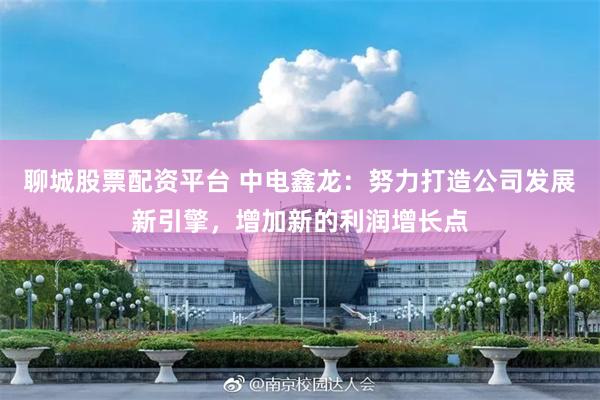 聊城股票配资平台 中电鑫龙：努力打造公司发展新引擎，增加新的利润增长点