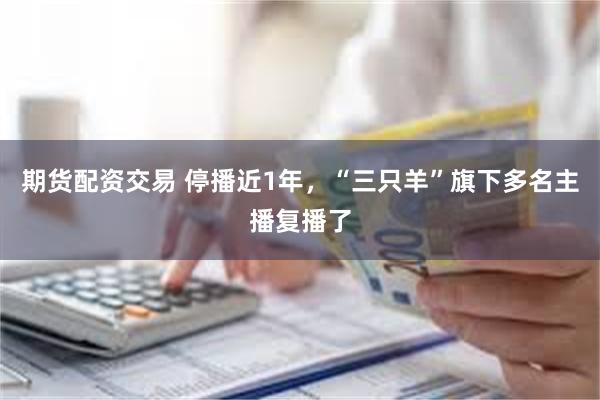 期货配资交易 停播近1年，“三只羊”旗下多名主播复播了